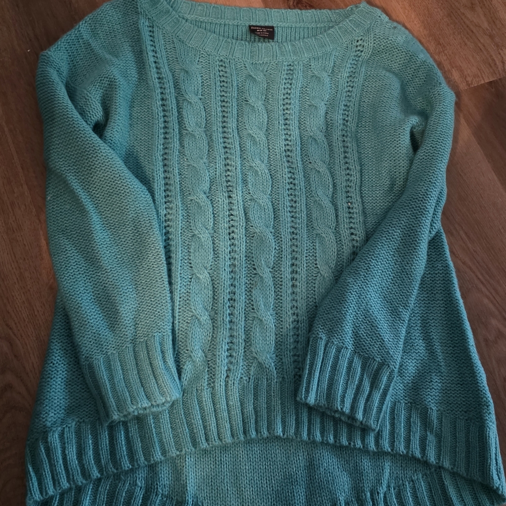 Faded Glory Teal Cable Knit Tunic